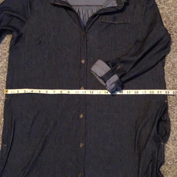 Faux Denim Shirt Dress - Picture 3 of 3
